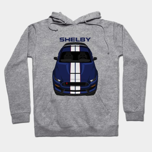 Ford Mustang Shelby GT350R 2015 - 2020 - Kona Blue - White Stripes Hoodie by V8social